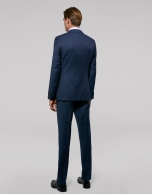 Fake plain blue slim fit suit