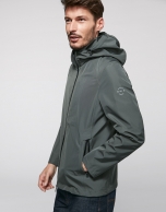 Khaki light tech fabric jogging jacket 