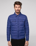 Deep blue, quilted short windbreaker