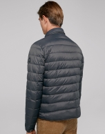 Dark gray, quilted short windbreaker