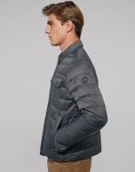 Dark gray, quilted short windbreaker