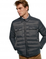 Dark gray, quilted short windbreaker