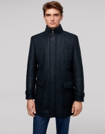 Navy blue coat with detachable dickey