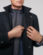 Navy blue coat with detachable dickey