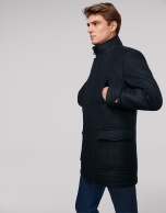 Navy blue coat with detachable dickey