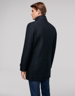 Navy blue coat with detachable dickey