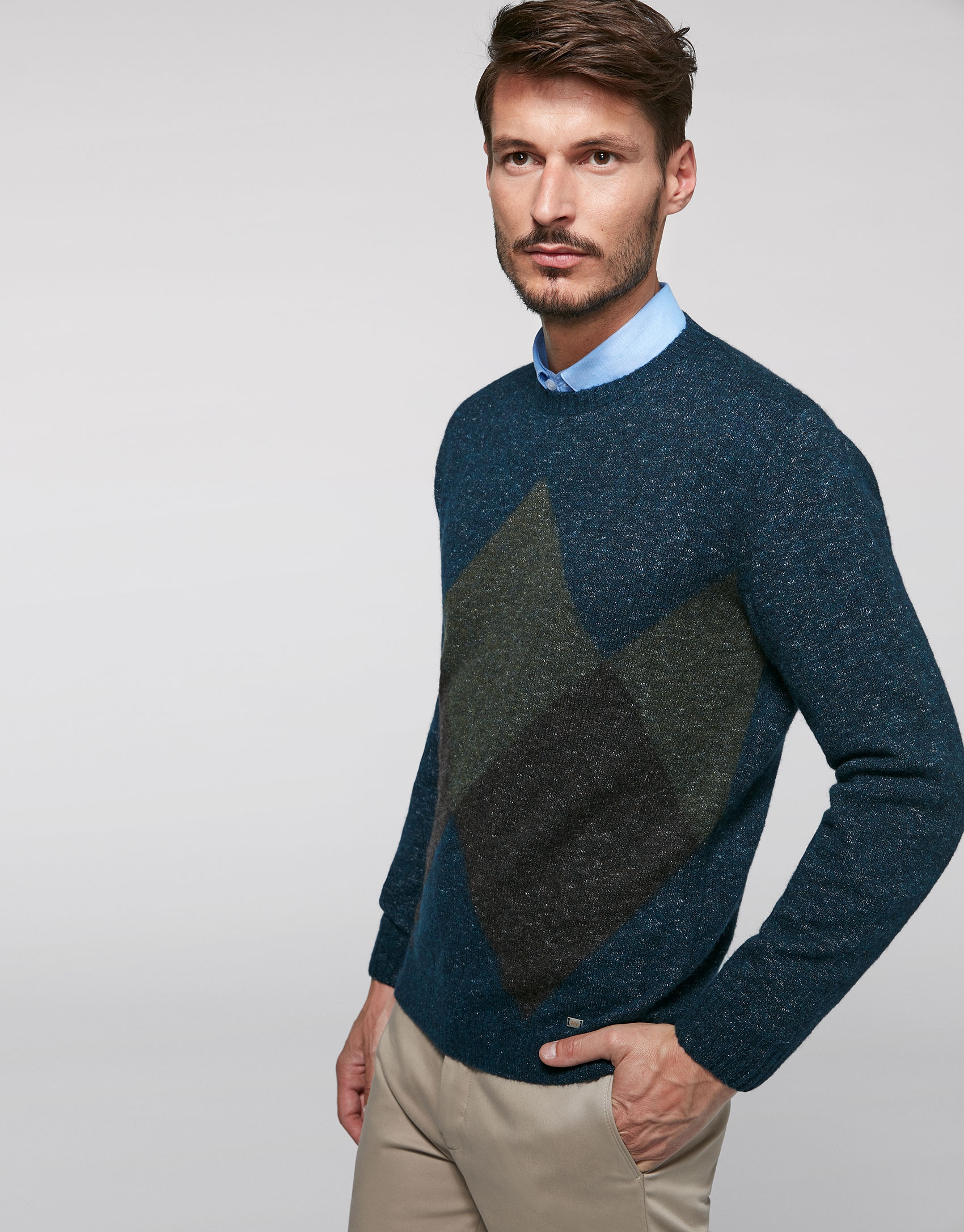 Pull à losanges colour block Homme AH2019 Roberto Verino