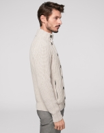 Beige ribbed sweater