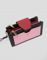 Cartera doble piel saffiano tres colores