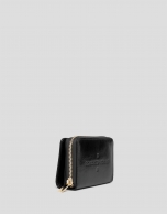 Black metalized leather wallet