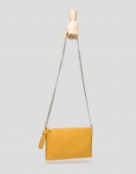 Bolso clutch Lisa piel saffiano mostaza