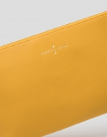 Mustard Lisa Saffiano clutch bag