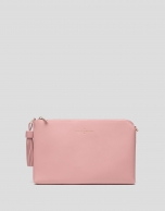 Pink Lisa Saffiano clutch bag