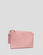 Bolso clutch Lisa piel saffiano rosa