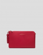 Bolso clutch Lisa piel saffiano rojo