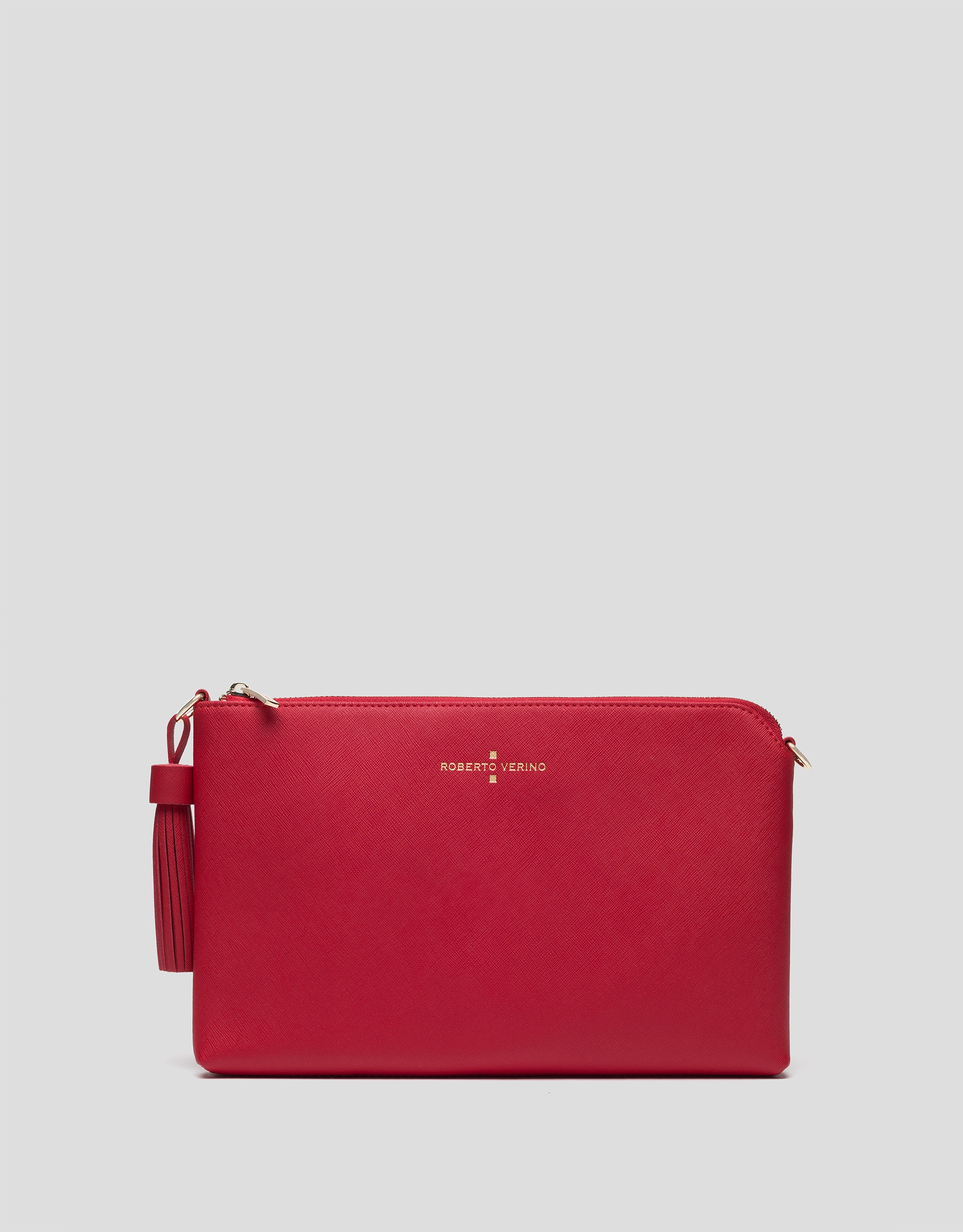 Red Lisa Saffiano clutch bag