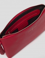 Bolso clutch Lisa piel saffiano rojo