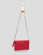 Bolso clutch Lisa piel saffiano rojo