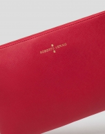 Bolso clutch Lisa piel saffiano rojo