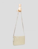 Bolso clutch Lisa piel saffiano dorada