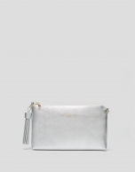 Bolso clutch Lisa Nano piel plata