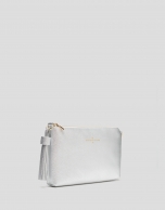 Bolso clutch Lisa Nano piel plata