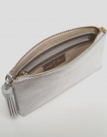 Bolso clutch Lisa Nano piel plata