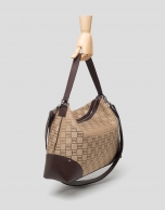 Bolso hobo Bonjour lona logos