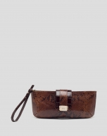 Maira snakeskin print clutch bag