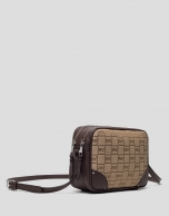 Bolso Taylor Bonjour lona logos marrón