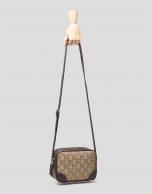 Bolso Taylor Bonjour lona logos marrón