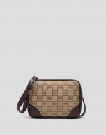 Bolso Taylor Bonjour lona logos marrón