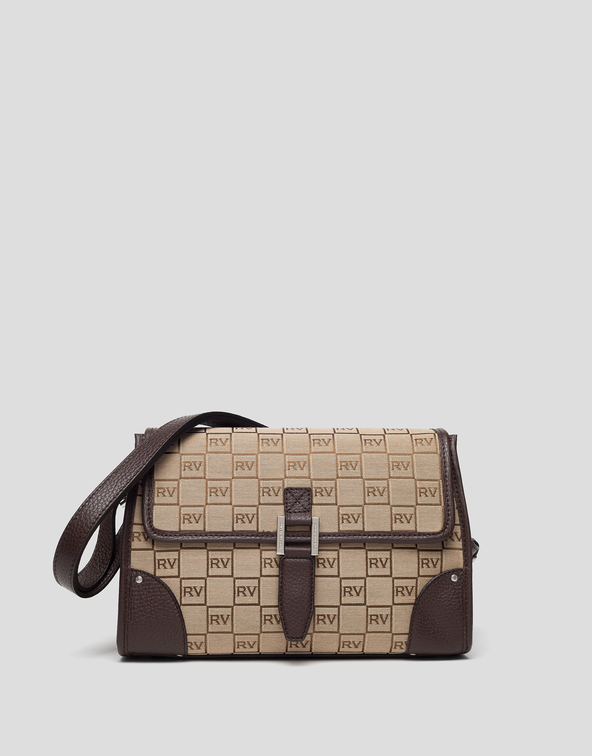 Bolso Bonjour Cross lona logos marrón