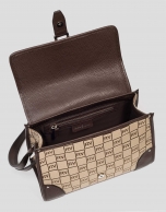 Bolso Bonjour Cross lona logos marrón