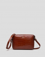 Brown alligator Trèsse shoulder bag