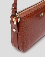 Brown alligator Trèsse shoulder bag