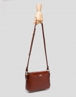 Brown alligator Trèsse shoulder bag