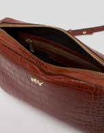 Brown alligator Trèsse shoulder bag