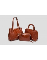 Brown alligator Trèsse shoulder bag