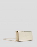 Shiny gold leather Glace mini shoulder bag