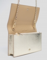 Shiny gold leather Glace mini shoulder bag