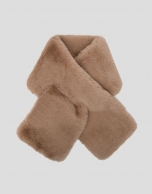 Beige fur-effect scarf