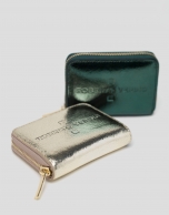 Gold metalized leather coin purse