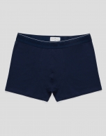 Plain blue knit boxer shorts