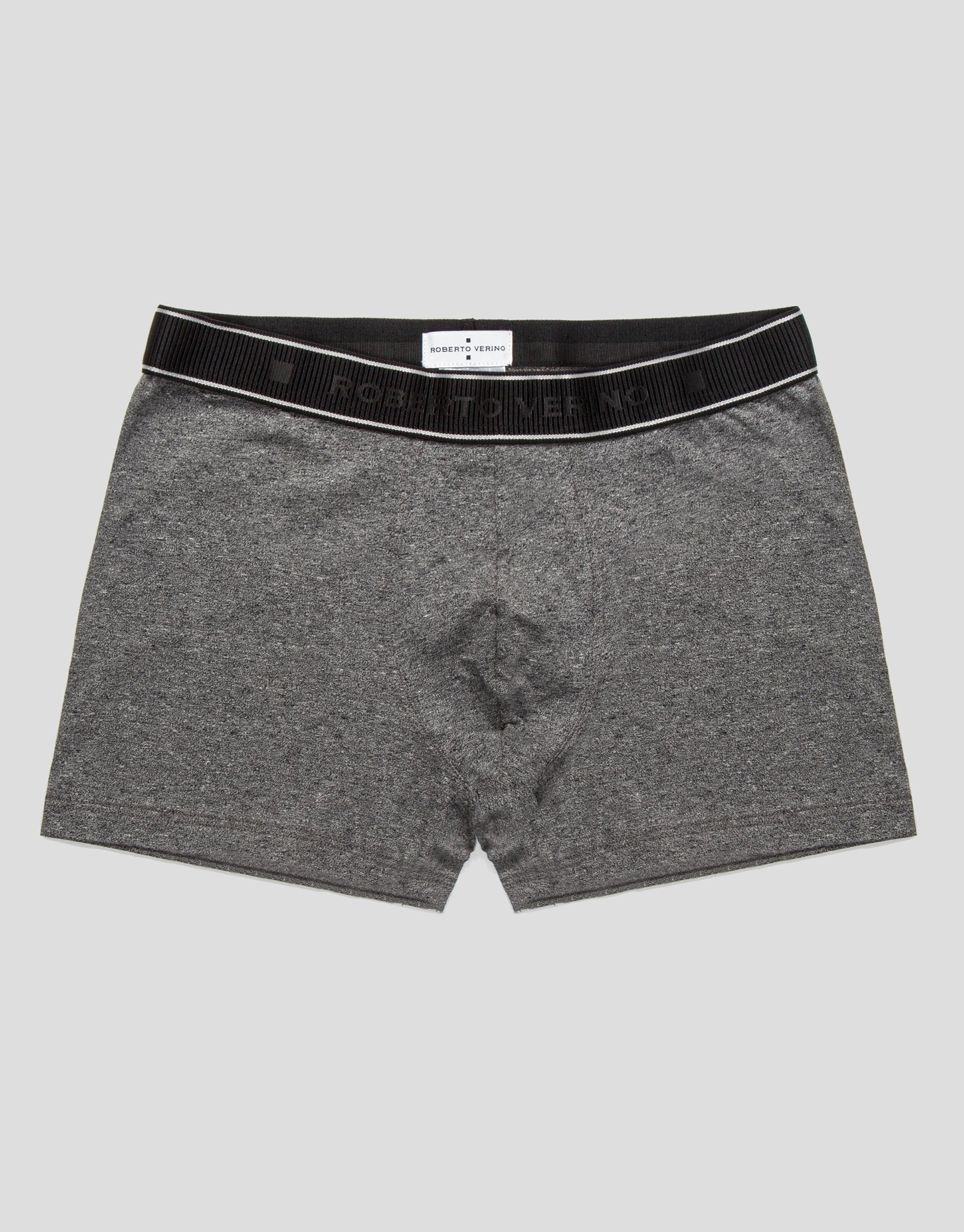 Gray melange knit boxer shorts