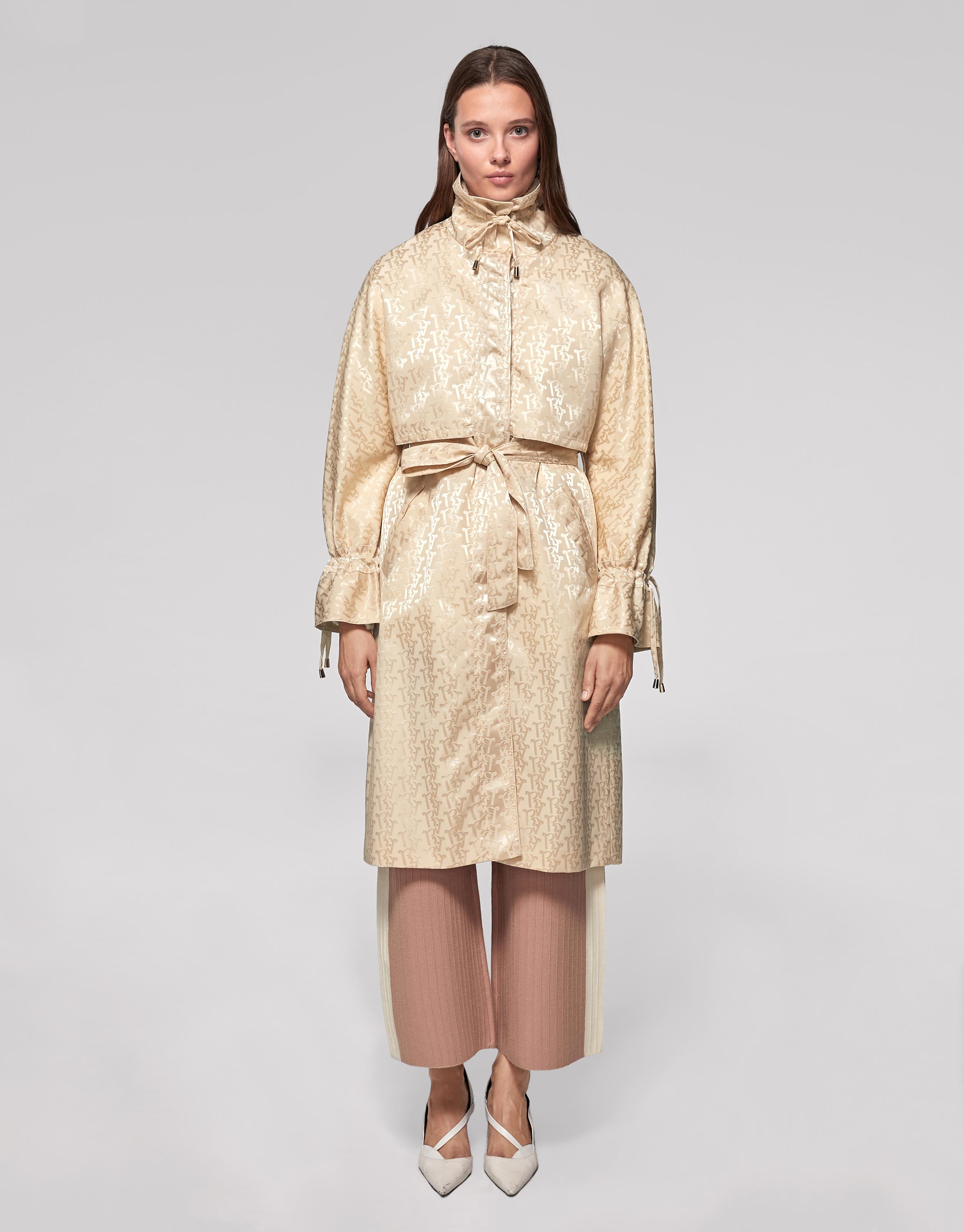 Long ivory trench coat