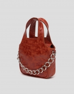 Terra cotta leather Claude mini shoulder bag