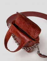 Terra cotta leather Claude mini shoulder bag