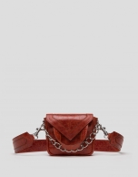 Terra cotta leather Claude mini shoulder bag