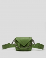 Green leather Claude mini shoulder bag